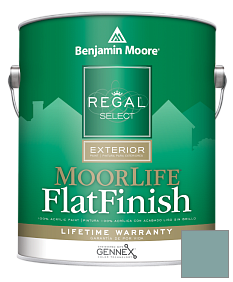 Краска Regal Select Exterior Paint-MoorLife Flat Finish (W105) цвет 711 Boca Raton Blue
