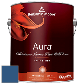 Benjamin Moore Aura 526 Waterborne Interior Satin Finish покрытие цвет 2064-20 Patriot Blue