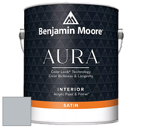 Benjamin Moore Aura 526 Waterborne Interior Satin Finish покрытие цвет 2126-50 Gray Timber Wolf