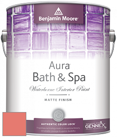 Benjamin Moore Aura 532 Bath & Spa Waterborne Interior Paint Matte Finish краска цвет 013 Fan Coral
