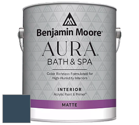 Benjamin Moore Aura 532 Bath & Spa Waterborne Interior Paint Matte Finish краска цвет NCS S 7020-R90B 