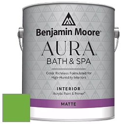 Benjamin Moore Aura 532 Bath & Spa Waterborne Interior Paint Matte Finish краска цвет 2032-30 Fresh Lime