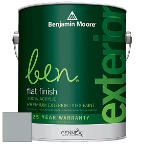 Benjamin Moore Ben 541 Waterborne Exterior Flat Finish краска цвет 2134-50 Gull Wing Gray