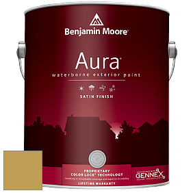 Benjamin Moore Aura 631 Waterborne Exterior Satin Finish краска цвет 378 Gibson Gold