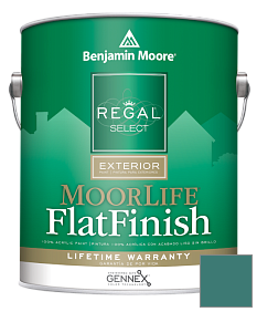 Краска Regal Select Exterior Paint-MoorLife Flat Finish (W105) цвет 672 Intercoastal Green