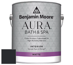 Benjamin Moore Aura 532 Bath & Spa Waterborne Interior Paint Matte Finish краска цвет RAL 9011 