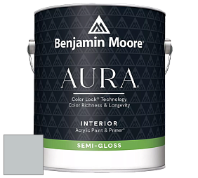 Benjamin Moore Aura 528 Waterborne Interior Semi-gloss Finish краска цвет 1598 Silver Lake