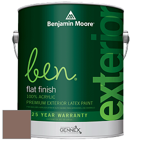 Benjamin Moore Ben 541 Waterborne Exterior Flat Finish краска цвет 2110-30 Saddle Soap