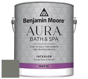 Benjamin Moore Aura 532 Bath & Spa Waterborne Interior Paint Matte Finish краска цвет NCS S 6005-G50Y 