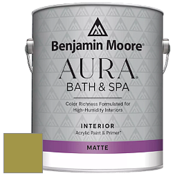 Benjamin Moore Aura 532 Bath & Spa Waterborne Interior Paint Matte Finish краска цвет NCS S 3050-G70Y 
