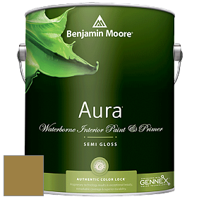 Benjamin Moore Aura 528 Waterborne Interior Semi-gloss Finish краска цвет 2151-10 Mustard Olive