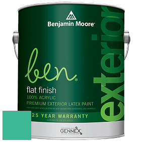 Benjamin Moore Ben 541 Waterborne Exterior Flat Finish краска цвет 615 Mayan Green