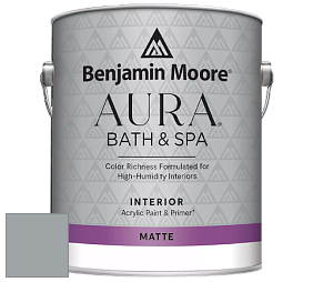 Benjamin Moore Aura 532 Bath & Spa Waterborne Interior Paint Matte Finish краска цвет 1606 Cobblestone Path