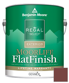 Краска Regal Select Exterior Paint-MoorLife Flat Finish (W105) цвет 2084-10 Brick Red