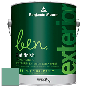 Benjamin Moore Ben 541 Waterborne Exterior Flat Finish краска цвет 2040-40 Summer Basket Green