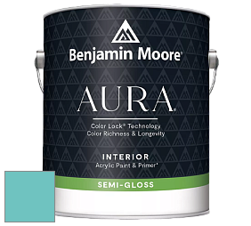 Benjamin Moore Aura 528 Waterborne Interior Semi-gloss Finish краска цвет 732 Burbank Blue