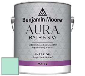 Benjamin Moore Aura 532 Bath & Spa Waterborne Interior Paint Matte Finish краска цвет 611 Springtime Green