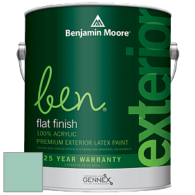 Benjamin Moore Ben 541 Waterborne Exterior Flat Finish краска цвет 620 Key Largo Green