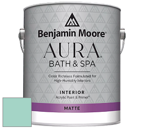 Benjamin Moore Aura 532 Bath & Spa Waterborne Interior Paint Matte Finish краска цвет 2041-50 Sea Mist Green