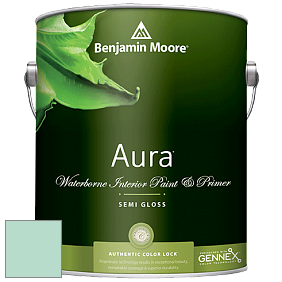 Benjamin Moore Aura 528 Waterborne Interior Semi-gloss Finish краска цвет 598 Surf 'n Turf