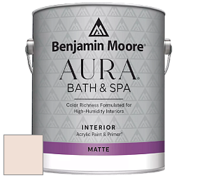 Benjamin Moore Aura 532 Bath & Spa Waterborne Interior Paint Matte Finish краска цвет 1184 Pensacola Pink
