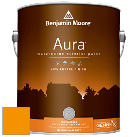 Benjamin Moore Aura 634 Waterborne Exterior Low Lustre Finish краска цвет 2018-10 Orange Sky