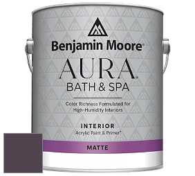 Benjamin Moore Aura 532 Bath & Spa Waterborne Interior Paint Matte Finish краска цвет 2073-10 Dark Purple