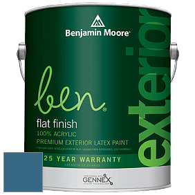 Benjamin Moore Ben 541 Waterborne Exterior Flat Finish краска цвет 2061-30 Bermuda Blue
