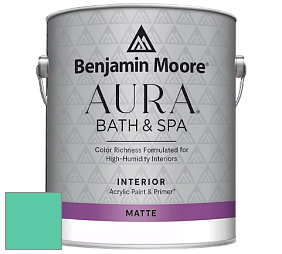 Benjamin Moore Aura 532 Bath & Spa Waterborne Interior Paint Matte Finish краска цвет 2045-40 Bahama Green