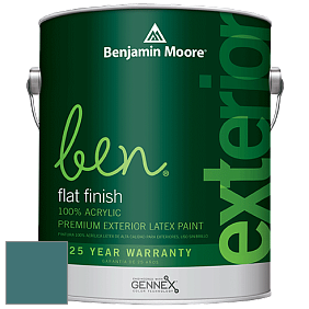 Benjamin Moore Ben 541 Waterborne Exterior Flat Finish краска цвет 2053-30 North Sea Green
