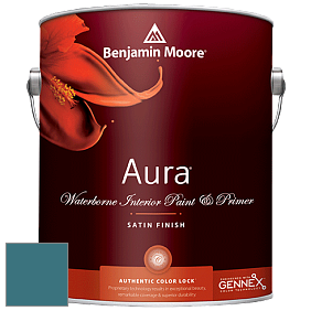 Benjamin Moore Aura 526 Waterborne Interior Satin Finish покрытие цвет 2057-30 Naples Blue