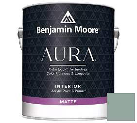 Краска Benjamin Moore Aura Interior Paint - Matte (522) цвет 704 Del Mar Blue