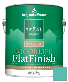 Краска Regal Select Exterior Paint-MoorLife Flat Finish (W105) цвет 2048-40 Poolside Blue