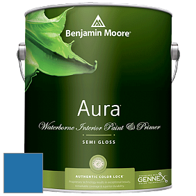 Benjamin Moore Aura 528 Waterborne Interior Semi-gloss Finish краска цвет 2065-30 Brilliant Blue