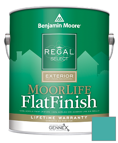 Краска Regal Select Exterior Paint-MoorLife Flat Finish (W105) цвет 733 Palm Coast Teal