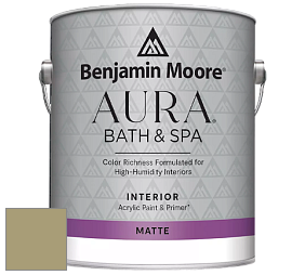 Benjamin Moore Aura 532 Bath & Spa Waterborne Interior Paint Matte Finish краска цвет 495 Hillside Green