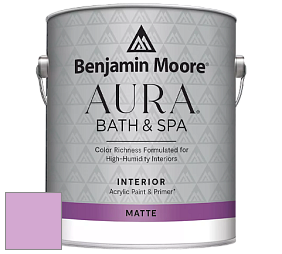 Benjamin Moore Aura 532 Bath & Spa Waterborne Interior Paint Matte Finish краска цвет 2075-50 Pink Taffy