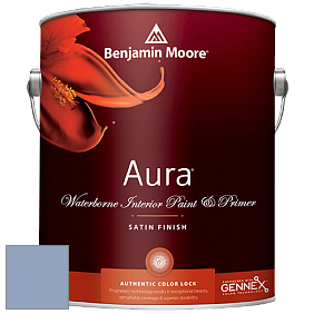 Benjamin Moore Aura 526 Waterborne Interior Satin Finish покрытие цвет 1433 Blue Pearl