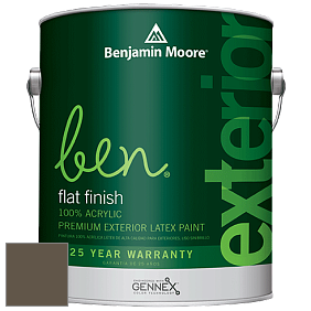 Benjamin Moore Ben 541 Waterborne Exterior Flat Finish краска цвет 2137-20 Char Brown