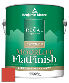 Benjamin Moore W105 Regal Select Exterior Paint-MoorLife Flat Finish краска цвет 2013-10 Outrageous Orange