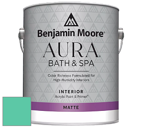 Benjamin Moore Aura 532 Bath & Spa Waterborne Interior Paint Matte Finish краска цвет 2044-40 Amelia Island Blue