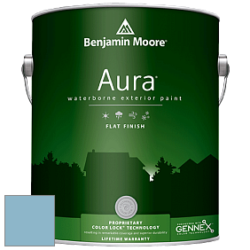 Benjamin Moore Aura 629 Waterborne Exterior Flat Finish краска цвет 2062-50 Blue Jean