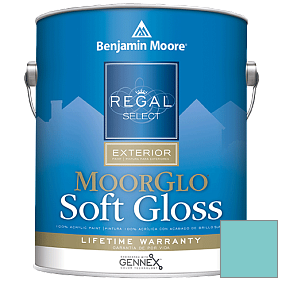Краска Regal Select Exterior Paint-Moor GloSoft Gloss Finish (W096) цвет 739 Un-Teal We Meet Again