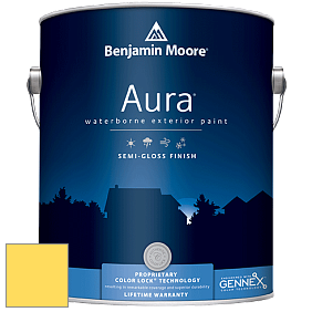 Benjamin Moore Aura 632 Waterborne Exterior Semi-Gloss Finish краска цвет 2022-40 Banana Yellow