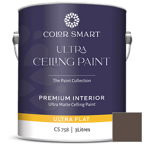 Краска COLOR SMART CS 758 ULTRA CEILING PAINT ультраматовая краска цвет 2109-10 Classic Brown