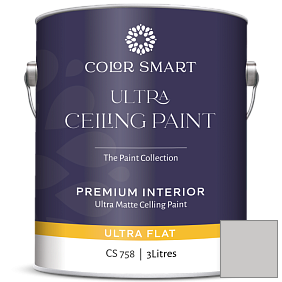 Краска COLOR SMART CS 758 ULTRA CEILING PAINT ультраматовая краска цвет 2112-60 Cement Gray