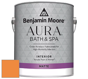 Benjamin Moore Aura 532 Bath & Spa Waterborne Interior Paint Matte Finish краска цвет 2016-30 Carrot Stick