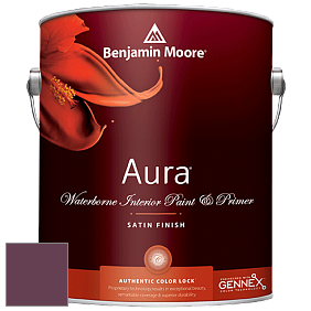Benjamin Moore Aura 526 Waterborne Interior Satin Finish покрытие цвет 2075-10 Dark Burgundy