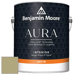 Benjamin Moore Aura 526 Waterborne Interior Satin Finish покрытие цвет NCS S 3020-G80Y 