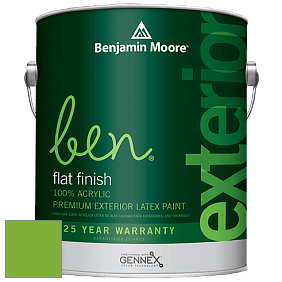 Benjamin Moore Ben 541 Waterborne Exterior Flat Finish краска цвет 2030-30 Lucky Charm Green
